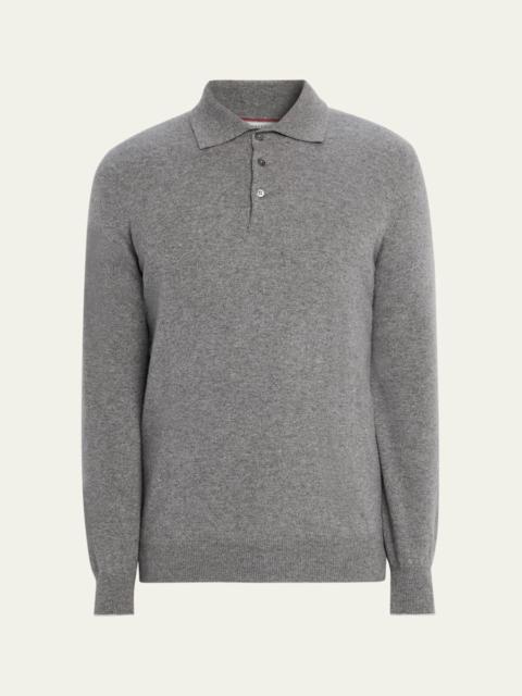 Brunello Cucinelli Men's Premium Cashmere Polo Sweater