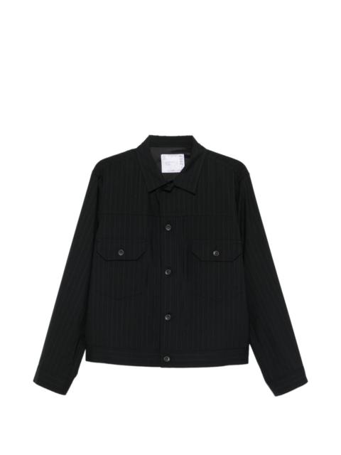 sacai pinstripe front-pocket shirt jacket