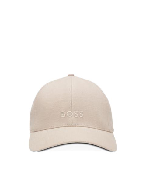 BOSS embroidered linen cap