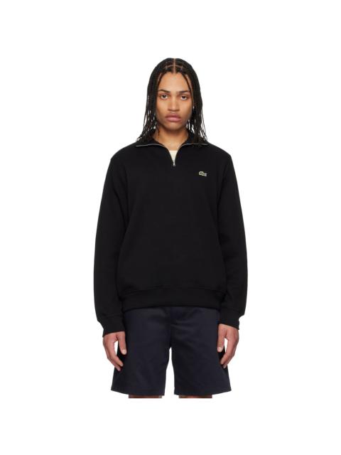 LACOSTE Black Zip-Up High-Neck Sweatshirt