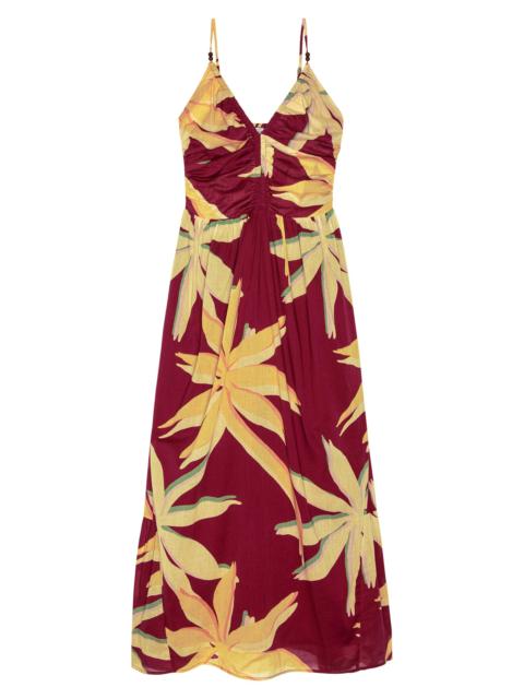 Rails Women's Palm Printed Cotton Gathered Maxi Dress - Red Palma