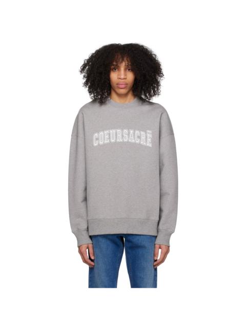 AMI Paris Gray Embroidered Sweatshirt