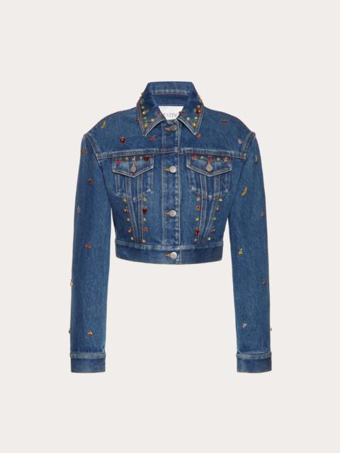 Valentino EMBROIDERED DENIM JACKET