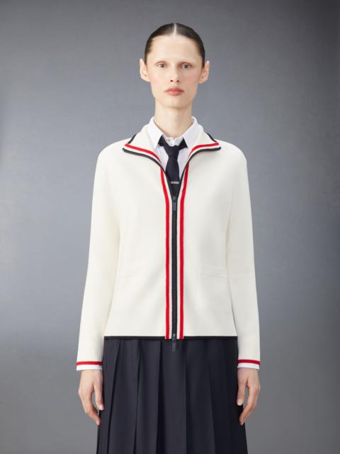 Wool Funnel Neck Full Zip Cardigan