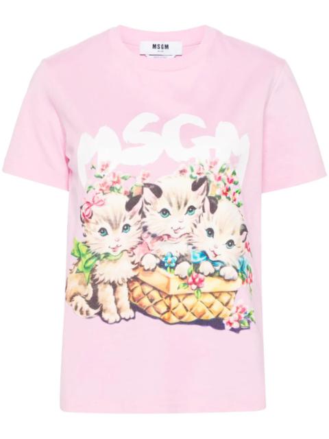 Fairytale Cats Print T-Shirt