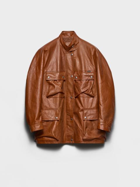 Prada Antiqued leather caban jacket