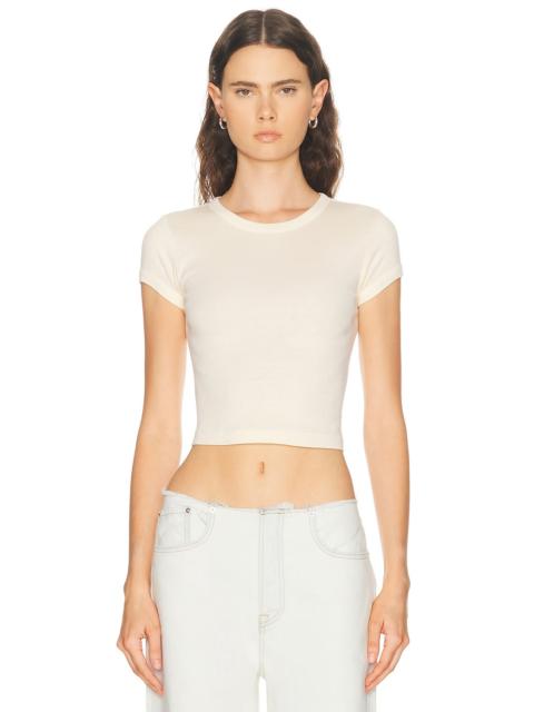Enza Costa Supima Baby Rib Cropped Tee