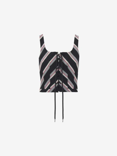 Alexander McQueen Chevron Stripe Corset Top