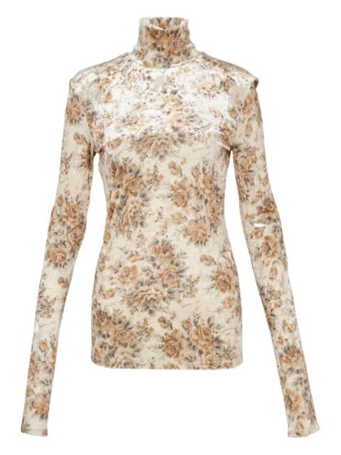 GANNI printed turtleneck top