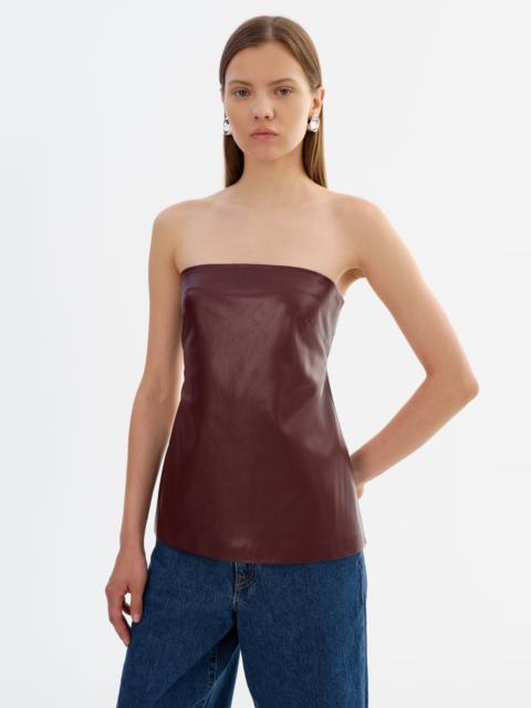 LAMARQUE KATYA | Faux Leather Open Back Strapless Top