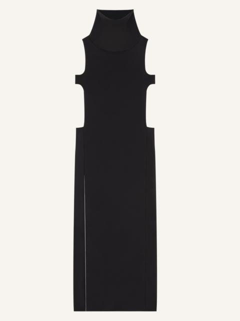courrèges HIGH COLLAR CREPE LONG DRESS