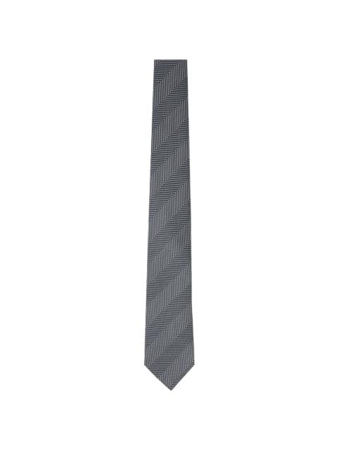 TOM FORD Gray Diagonal Stripe Tie