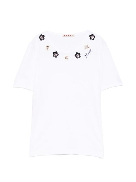 Marni floral-embellished T-shirt