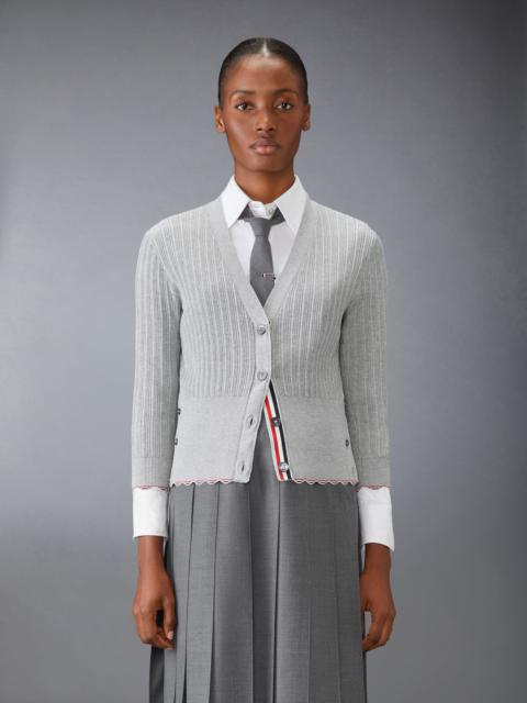 Thom Browne Silk Cotton V Neck Cardigan
