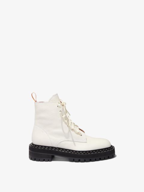 Proenza Schouler Lug Sole Combat Boots in Grainy Leather