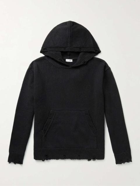 SAINT LAURENT Distressed Cotton Hoodie