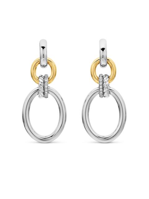DAVID YURMAN Women's DY Mercer Circular Drop Earrings In Sterling Silver With 18K Yellow Gold And Pavé Diamonds -