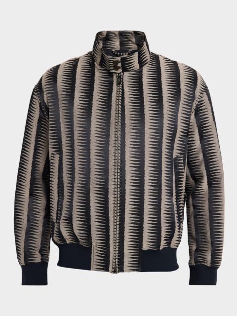EMPORIO ARMANI Men's Stripe Jagged-Edge Bomber Jacket
