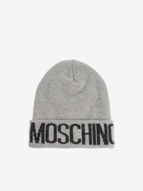 Moschino logo-intarsia beanie hat