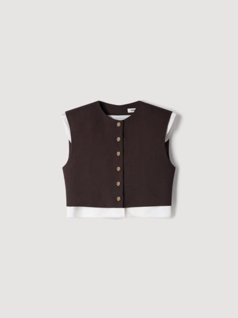 Sandro 2-IN-1 WOOL CROP TOP