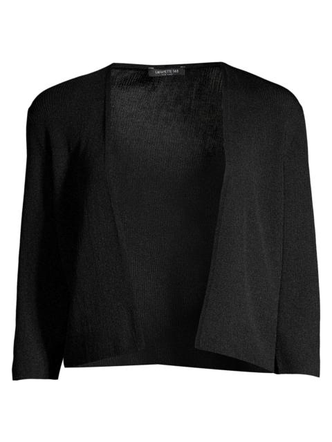 Lafayette 148 New York Women's Open-Front Cropped Cardigan - Black