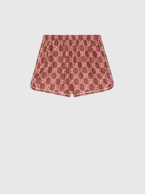 GG Supreme print silk shorts