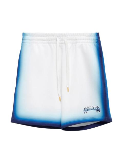 CASABLANCA Spray Dye Gradient Faded Logo Sweatshorts "Blue"