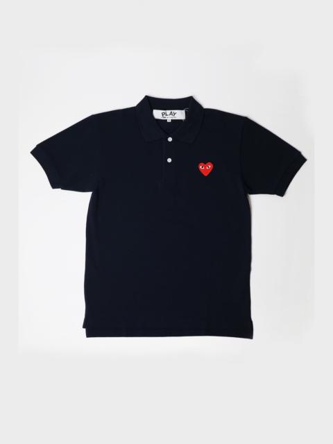 Comme des Garçons PLAY RED HEART POLO - NAVY