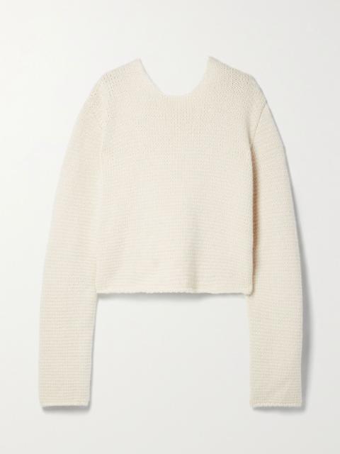The Row Iri cropped cashmere sweater White