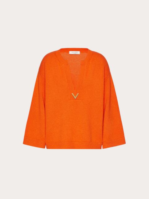 Valentino V GOLD CASHMERE SWEATER