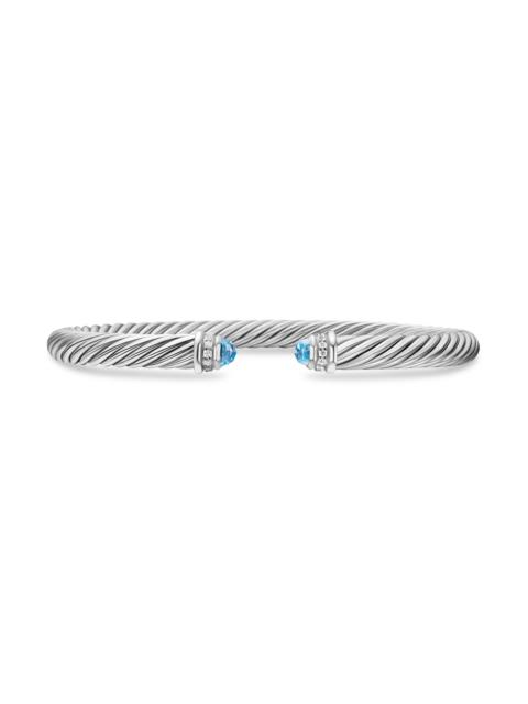 DAVID YURMAN Women's Cable Classics Color Bracelet with Pavé Diamonds - Blue Topaz