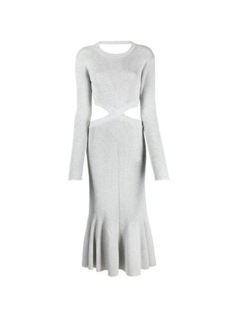 ribbed-knit cross-over dress