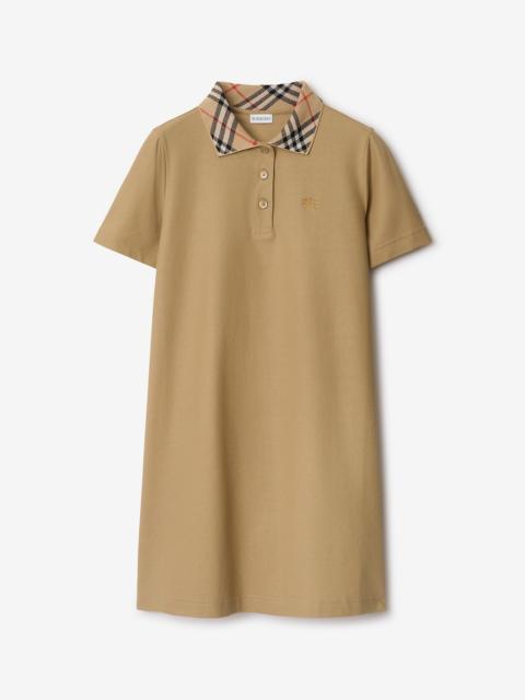 Burberry Check Collar Cotton Polo Shirt Dress