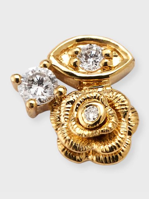 SYDNEY EVAN Diamond Marquis Eye and Rose Cluster Stud Earring, Single