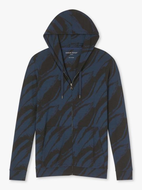 Derek Rose Men's Hoodie London 8 Micro Modal Navy