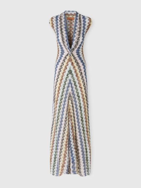 Missoni Long lace dress with knot detail