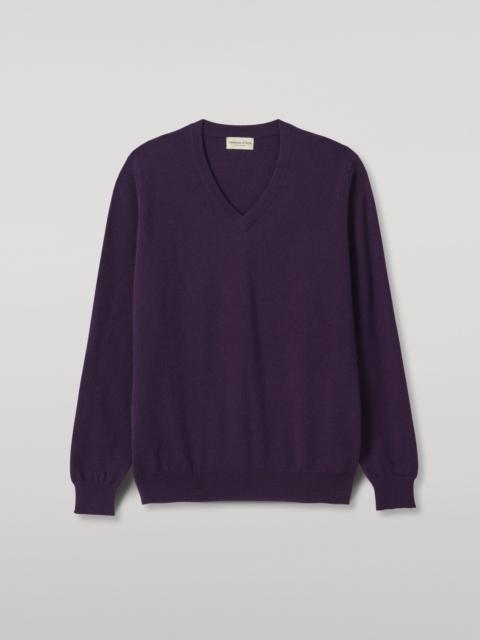 Johnstons of Elgin Reuben Purple Cashmere Crew Jumper
