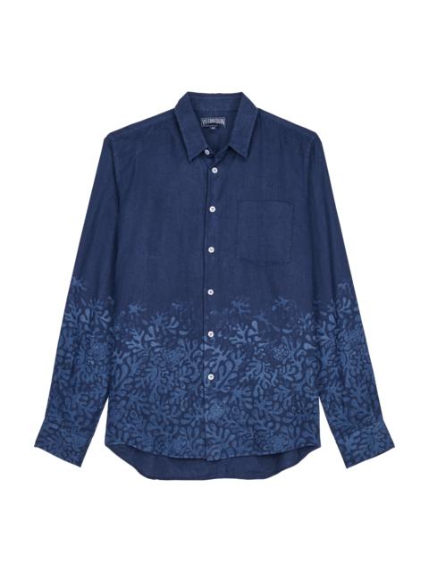 Vilebrequin Men Linen Shirt Turtles Splash