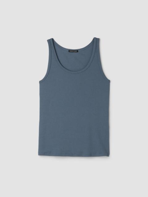 EILEEN FISHER Organic Cotton Stretch Rib Scoop Neck Tank