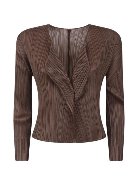 Pleats Please Issey Miyake pleated cropped cardigan