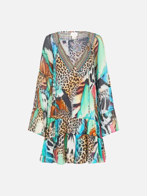 CAMILLA A-LINE GATHERED PANEL DRESS BUTTERFLY BOHEMIA