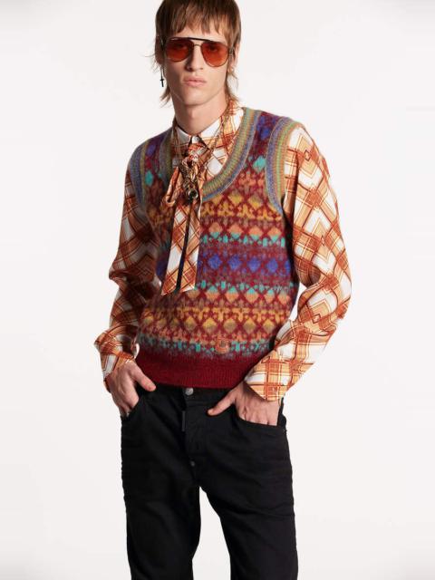 JACQUARD VEST KNIT