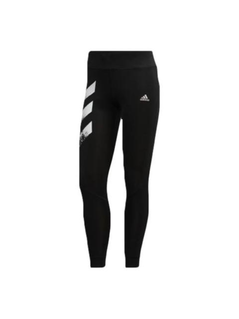 (WMNS) adidas Own The Run 3-Stripes Fast Tights Asia Sizing 'Black White' FP7539