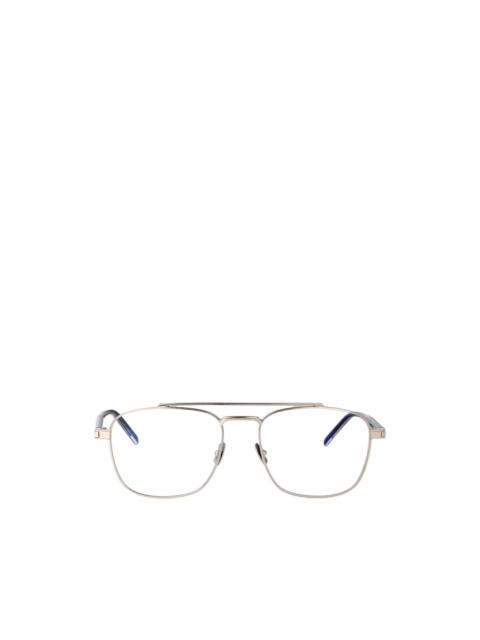 SAINT LAURENT double-bridge pilot-frame glasses
