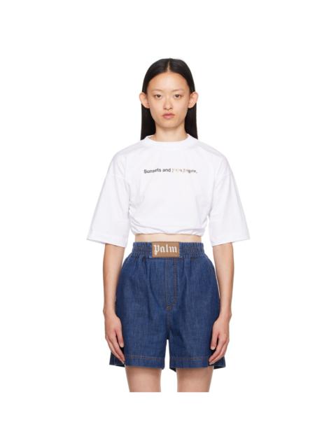 Palm Angels White Ruched T-Shirt