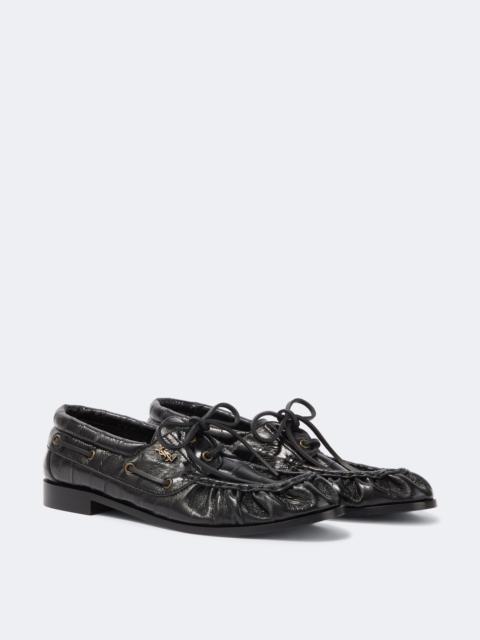 SAINT LAURENT Le Loafer leather boat shoes