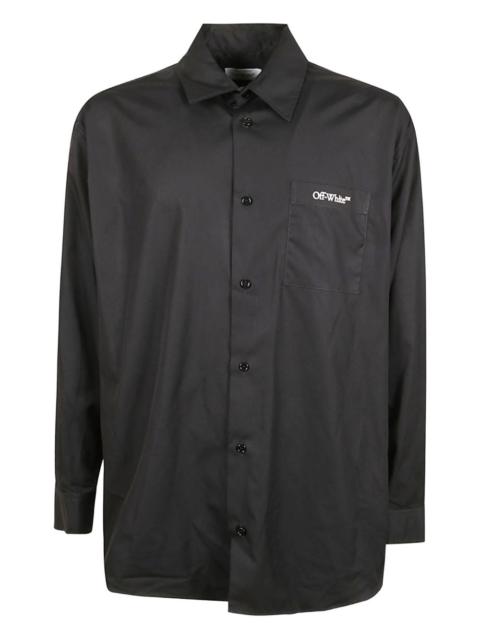 Off-White logo-embroidery rear-graphic shirt