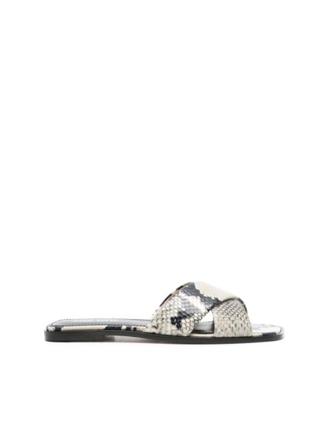 PARIS TEXAS snakeskin-effect sandals