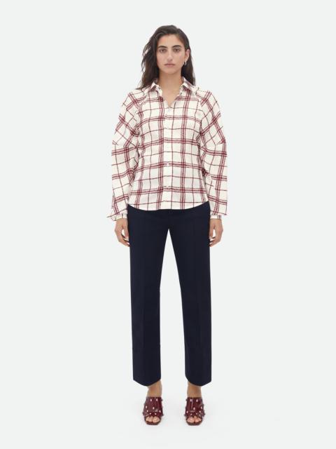 Bottega Veneta check print viscose and silk shirt