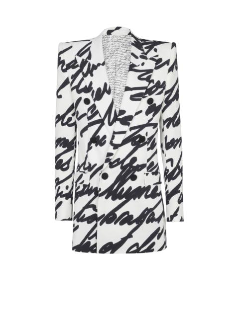 Balmain Crepe jacket with "Love Letter" print